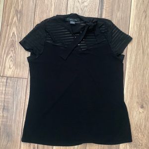 NWT Black + sheer top